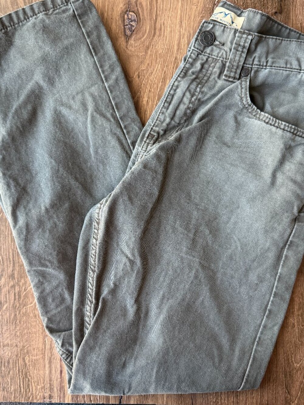 Blue Mountain Men's Gray Cotton Straight Leg Pants 30x32